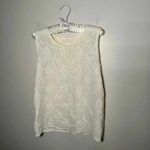 Vintage eyelet cottagecore  tank top M - Picture 6 of 6
